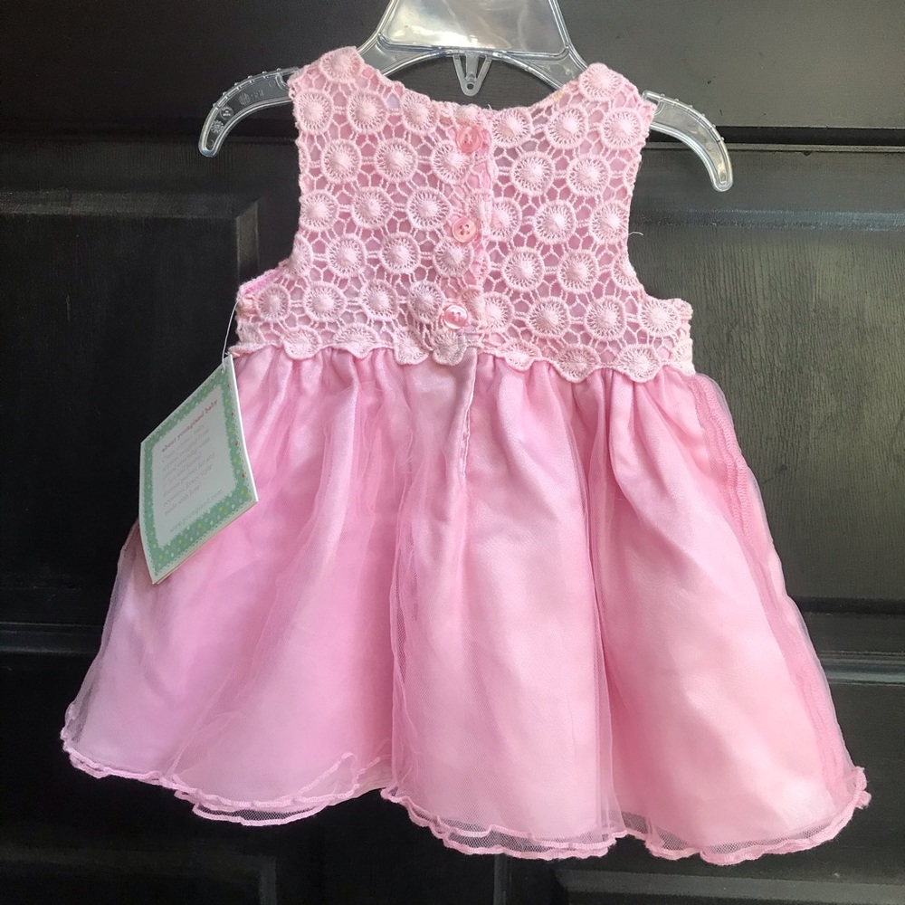 Pink dress for baby girl pink. 6-9m - Picture 2 of 4